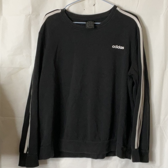 Adidas Black Crewneck Sweater with Iconic Branding - Picture 1 of 4